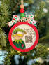Christmas Elf Ornament with QR Code for Naughty or Nice Tracking in Handmade Wooden Tree